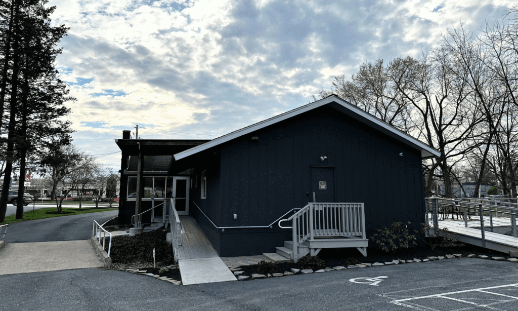 Exterior of the Spark Orthodontics Camp Hill, PA office building with wheelchair-accessible ramp