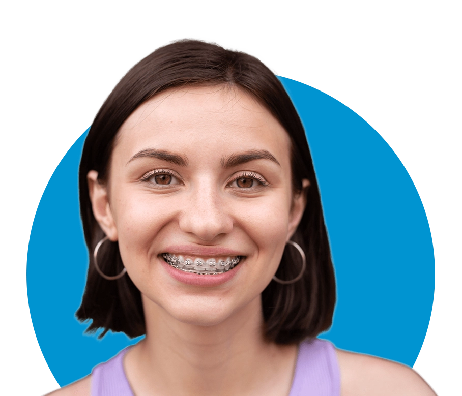 Smiling Woman with Braces